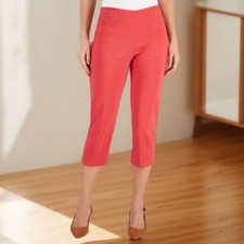 Jm Collection Womens Embellished Pull On Capri Pants Chrysnthemum Size L NWT