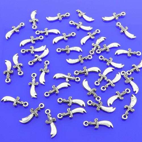 40 pc Zulfikar sword tassel end Tibet silver for make Tesbih Prayer Beads 925021 - Picture 3 of 5