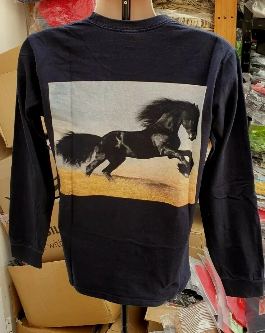 FW14 Supreme Hengst Marineblau Langärmelig L/S T Shirt Größe Mittelgroß M