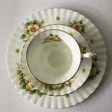 Vtg Golden Crown E&R "Affection" Tea Cup Saucer Salad Dessert Plate 3-Piece Set