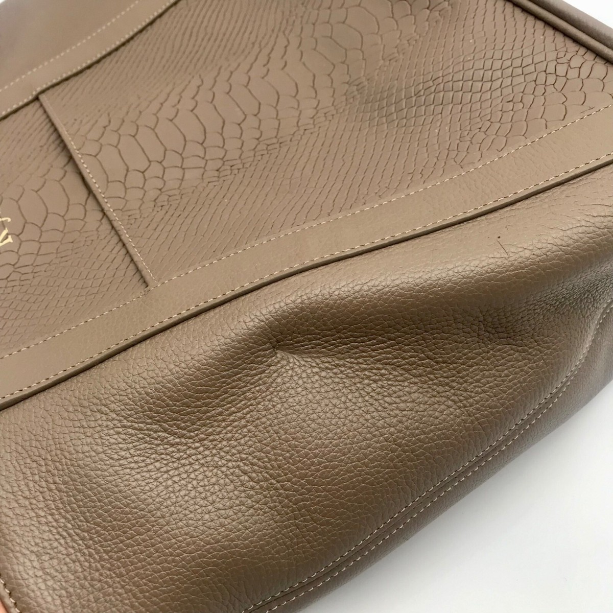Sac Fourre-tout GIGI NEW YORK Jessica En Cuir Gaufré Python Vert – Neuf Avec étiquette, Bandoulière
