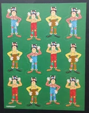 Vintage Amscan Thanksgiving Fall Scarecrow Sticker Sheet ***ADORABLE***