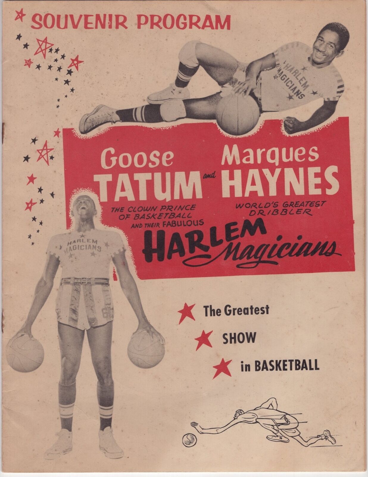 Harlem Magicians w Marques Haynes P 超人気新品 Goose セットアップ Tatum 1955 Original