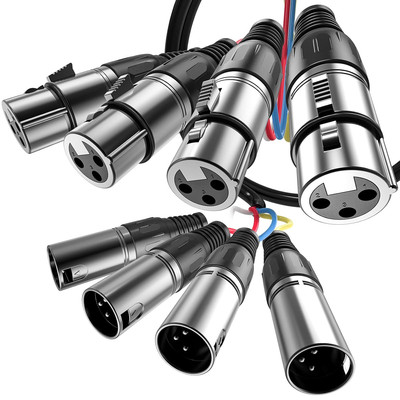 XLR Snake Cable, 3-Feet 4-Channel XLR Male to XLR Female Snake Splitter Micropho