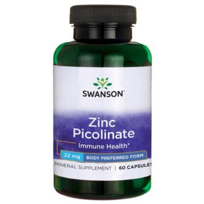 SWANSON ZINK PICOLINAT (KÖRPER BEVORZUGTE FORM) 60 KAPSELN 22 MG