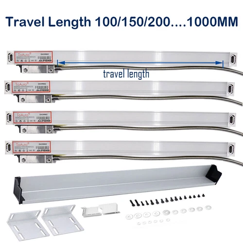 ToAuto 5um Linear Scale 100-1000MM Linear Glass Scales for Bridgeport Mill Lathe