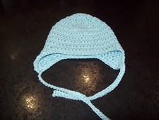 HANDMADE CROCHET HAT WITH EARFLAPS BABY BOY 3-6 MONTHS - BRAND NEW