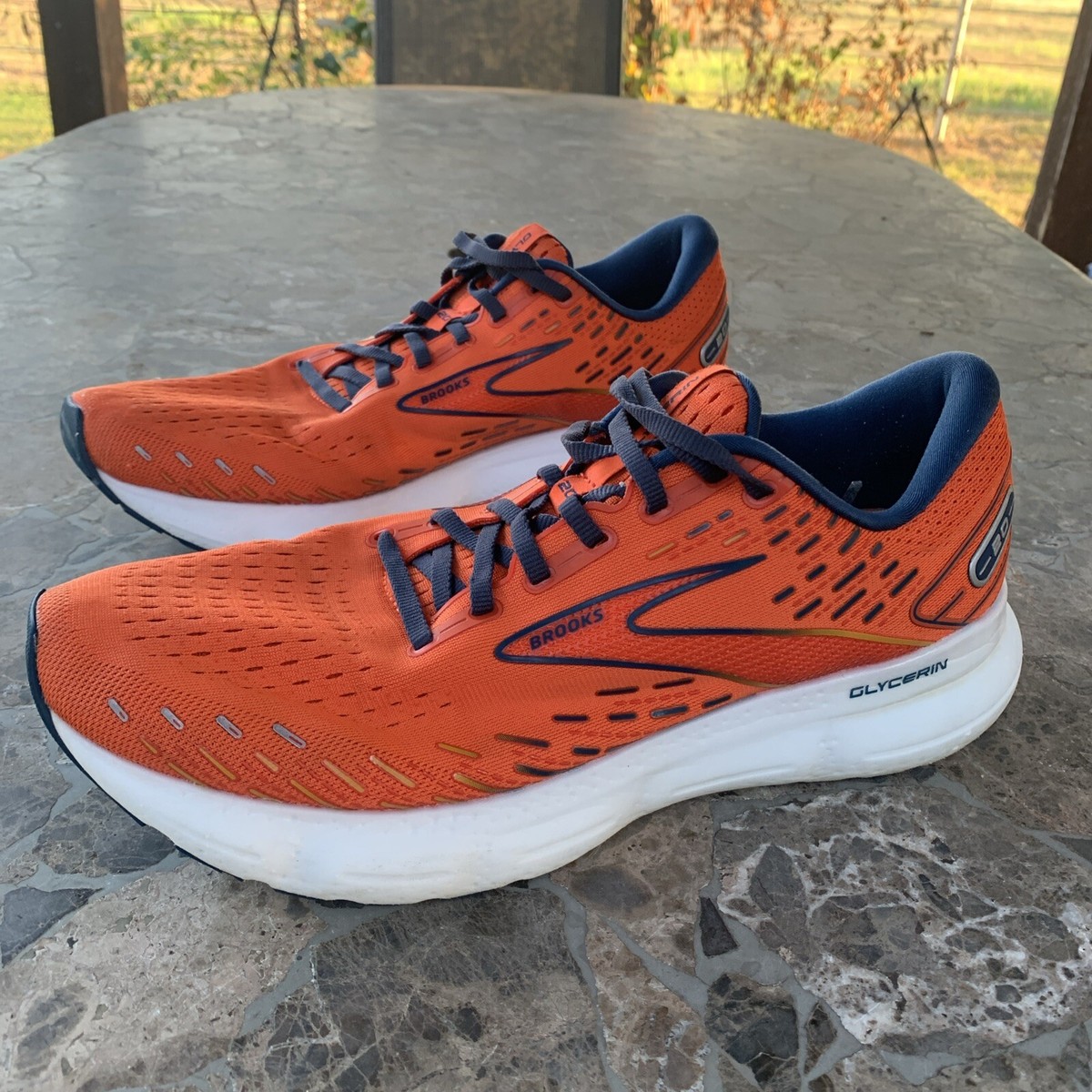 Brooks Glycerin GTS 20 Men\'s Running Shoes Navy Orange Size  11.5 Men main image 2
