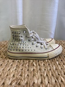 white studded converse high tops