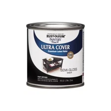 Rust-Oleum Painters Touch Ultra Cover Semi-Gloss Black Premium Latex Paint 1/2pt