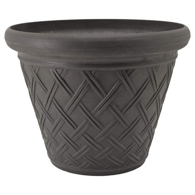 Arcadia Garden Products Plant Pot Round PVC Indoor/Outdoor in Dark Charcoal