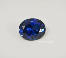 Lab-Created Blue Sapphire Oval Faceted 5x3mm to 16x12mm 