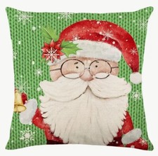 SANTA CLAUS Vintage Fun Christmas Throw Pillow Cover Winter Holiday Home Decor