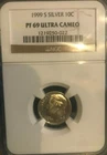1999 S 10c Roosevelt SILVER Dime NGC PF69 ULTRA CAMEO PROOF Near Perfect Grade