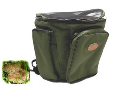 Zaino in nylon verde per funghi con gerla in vimini Ra Sport