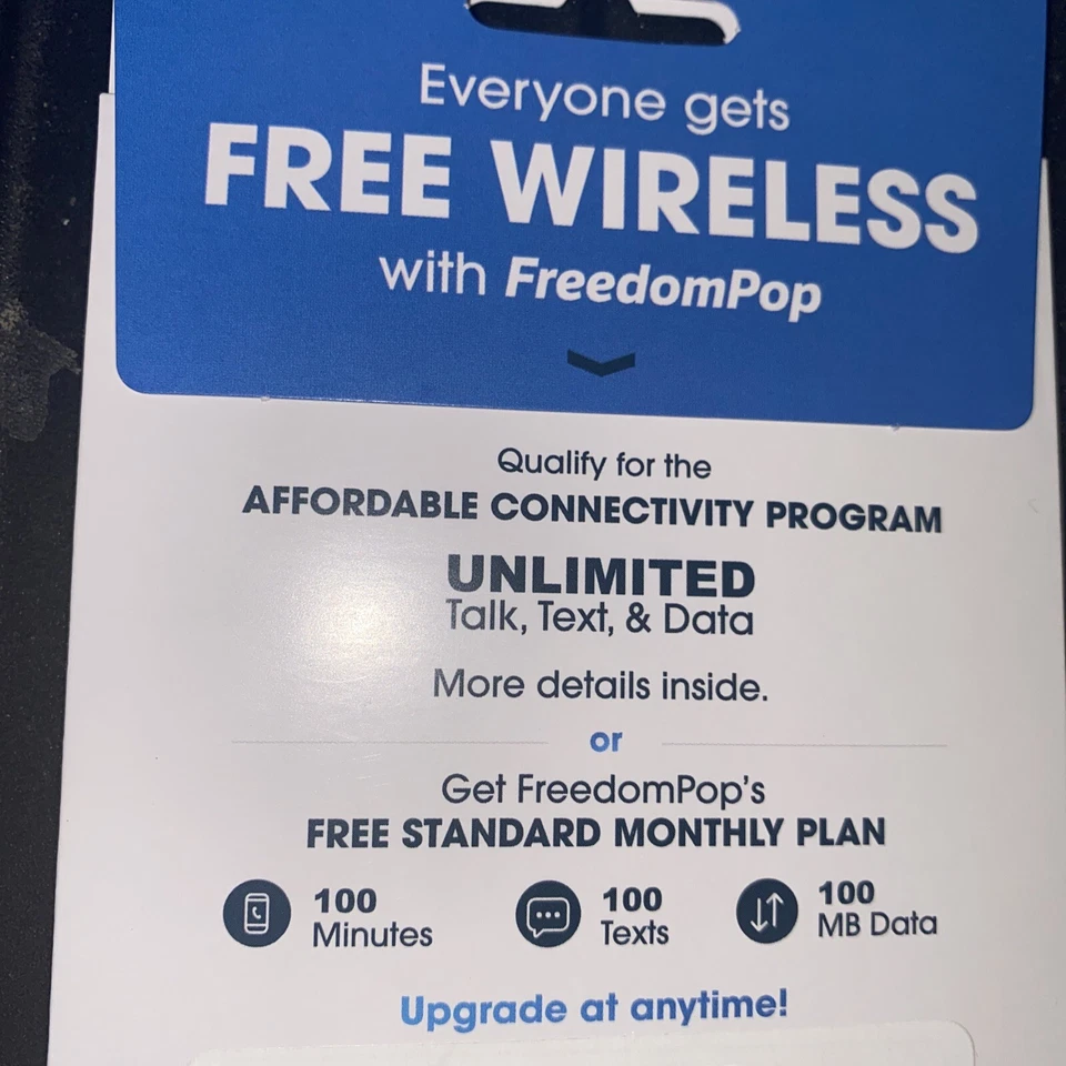 Freedom Pop Bring Your Own Phone SIM Kit Free Wi-Fi Calling 100 Mb Call iPhone - Image 3 of 4