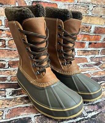 L.L. BEAN MAINE PAC BOOT Men's SIZE 9 Brown Leather Duck Hunting Fishing