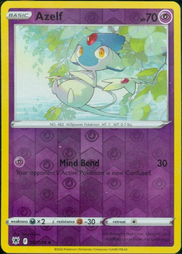 067/189 Azelf Reverse Holo - Pokemon SWSH10 Astral Radiance M/NM - New