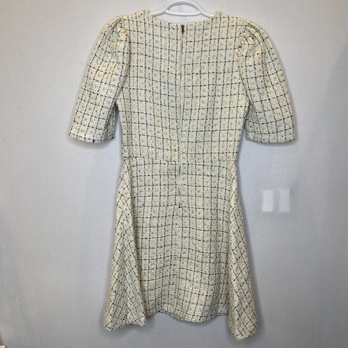 Just Me Women's Tweed Dress - Black & White with Gold Sparkle, Size S - Picture 5 of 6