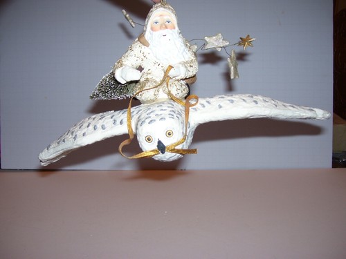 Adorno de Navidad Dept 6 Frosty Santa Riding Owl 10,5 x 5,5 - Imagen 4 de 5
