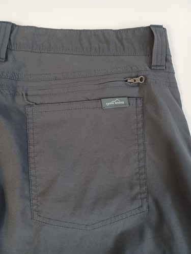 Pantalones de nailon Eddie Bauer Trek gris tecnología elástica al aire libre senderismo camping para hombre 38X25 - Imagen 16 de 17