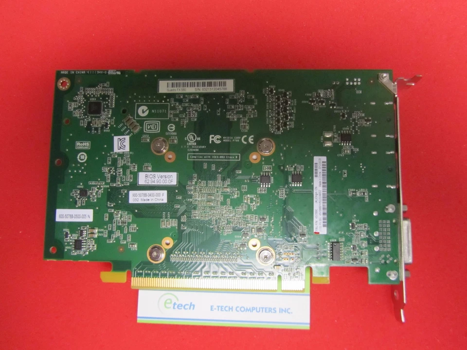 43V5890 – NVIDIA FX580 PCIe Video Card 512MB, 1 DVI 2 DP, PN 900-50788-0400-000 - Image 4 of 4