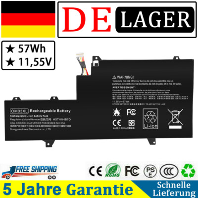  AKKU Für HP EliteBook x360 1030 G2 OM03XL 3Cell 11,55V 57Wh 863280-855