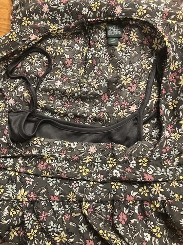 Wild Fable Gray Floral Gathered Top Blouse Sheer W Gray Attached Cami size XS - Picture 11 of 12