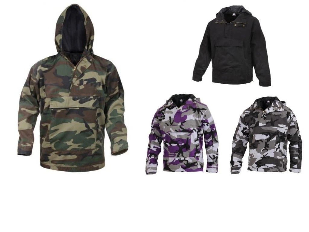 Anorak Hooded Camo Parka Quarter Zip Pull Over Jacket Rothco 3847 3597 3647
