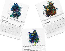 2025 Cat Calendar Cute Cat Graphic Wall Calendar for Cat Lovers 12-Month Planner