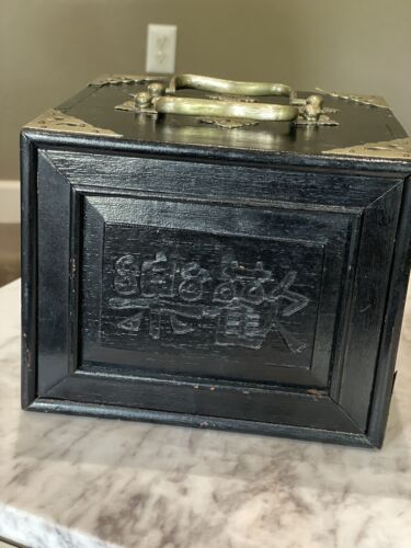 Antique Chinese Mahjong Wooden Box Only