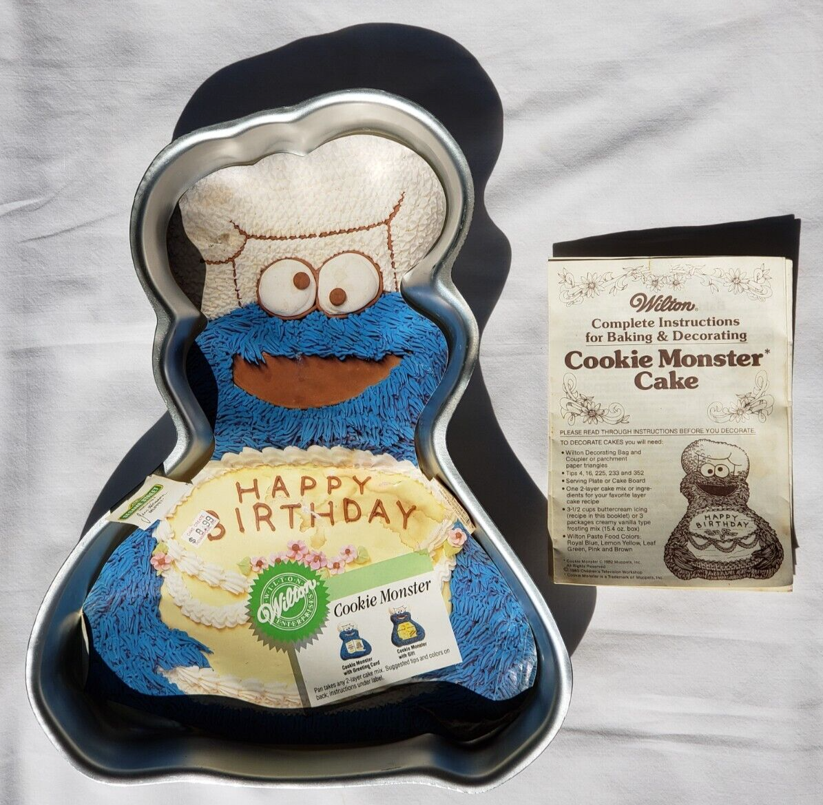 Wilton 1982 Birthday Cake Pan Cookie Monster Instructions Insert 2105-2030