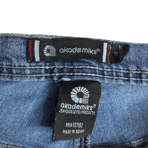 Akademiks Jeans Youth Boys 16 Blue Denim Straight Leg Streetwear Hip Hop Y2K - Picture 4 of 14