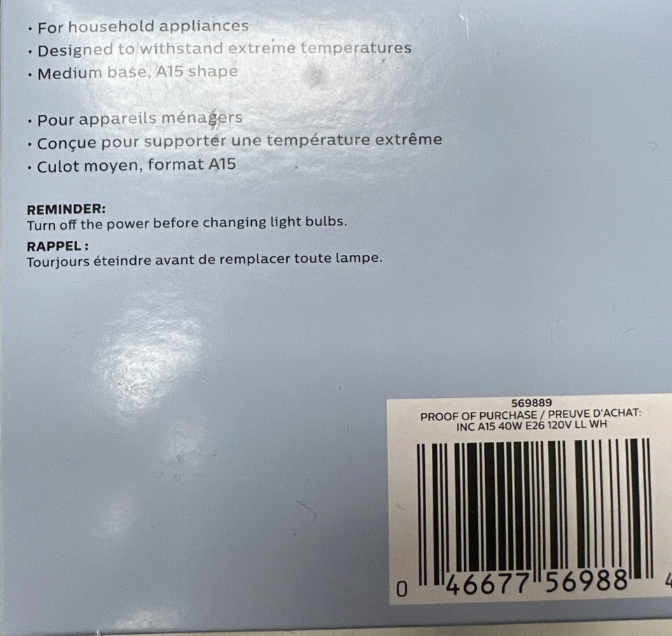 Philips Appliance 120 Volt Clear A15 Medium Base Light Bulb 40W 2 Pack - Image 2 of 2