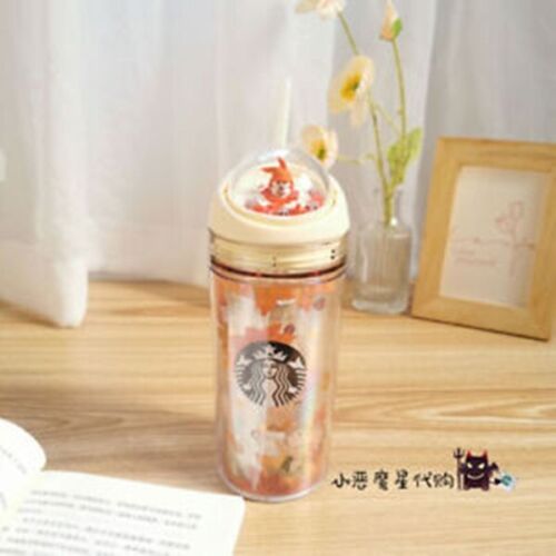 Neu 2021 China Starbucks Autumn Forest Cute Rabbit Leaf Hourglass Ball Straw Cup - Bild 2 von 4