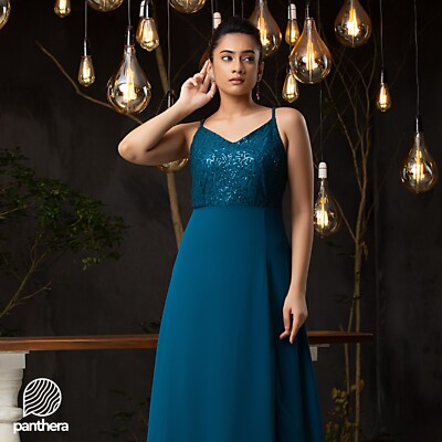 WOMEN SEXY DRESS MAXI SEA GREEN LADIES EVENING PARTY WEDDINIG