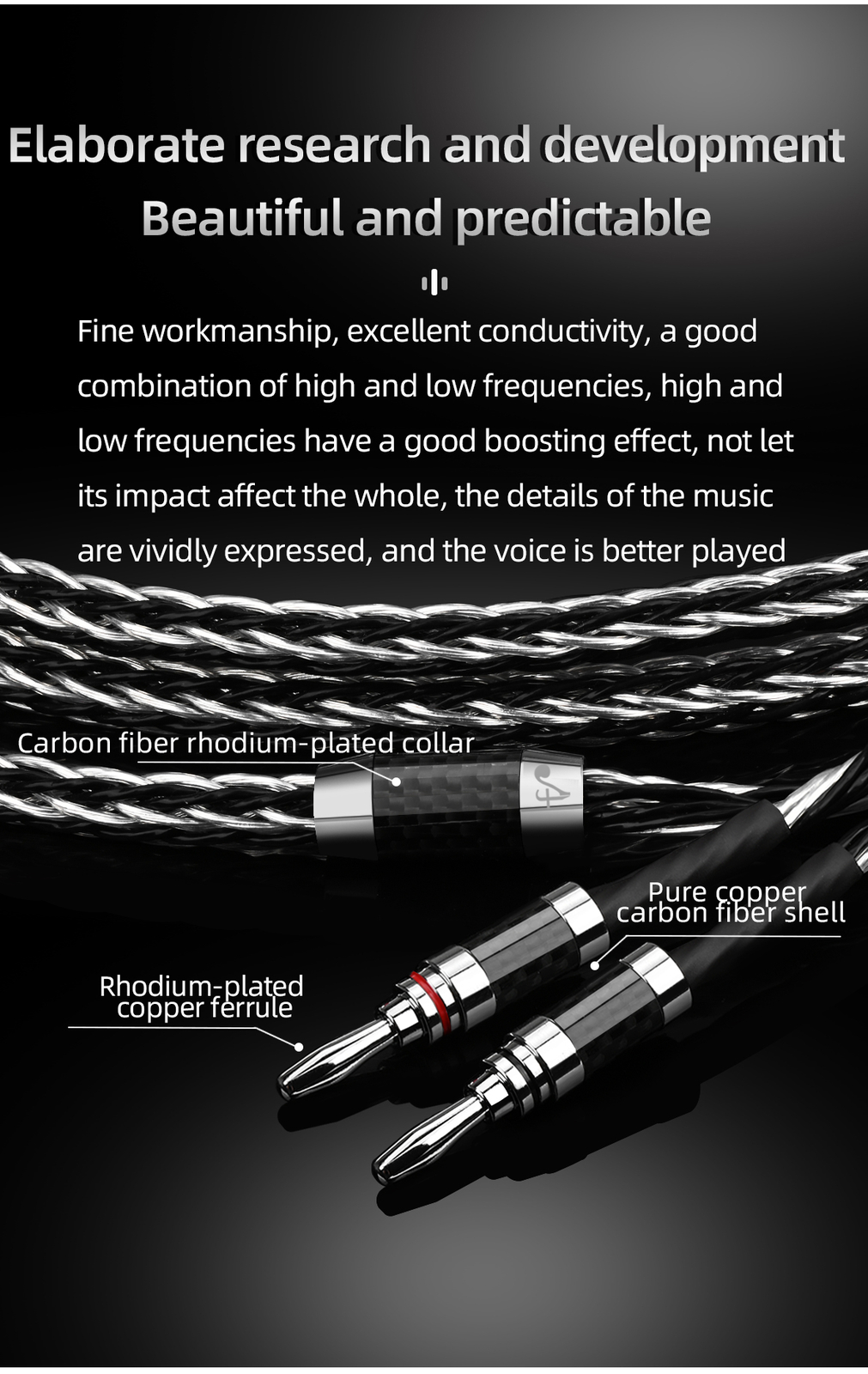Pair HIFI speaker cable 8N OCC silver hybrid amplifier audio connection