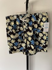 OXFORD BLUE LIGHTWEIGHT FLORAL HAWAIIAN MENS SHORTS SLIM SIZE LARGE NWT