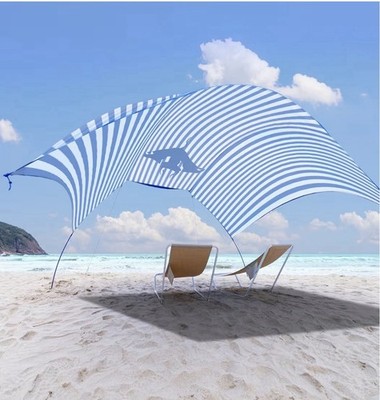 Beach Wind Shade Canopy, Shade Sun Shelter 150 square feet Regatta Stripe