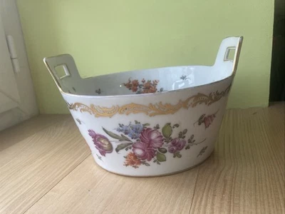 Cache Pot en Porcelaine de Samson ? Décor floral . - Photo 1/4