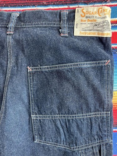 Sugar Cane 11oz Blue Denim Work Pants Size 46 Vintage American Casual