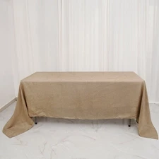 NATURAL 60x102" Rectangular Faux Burlap Tablecloth Wedding