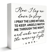 Christian Nursery Decor Wooden Box Sign, Nursery Newborn Baby Religious Scrip...