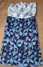 Talbots Strapless Maxi     NWT TALBOTS Women's Dress 3X Blue Fish Cotton Coverup