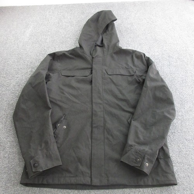 #ad The North Face Jacket Mens Medium Gray Hooded Full Zip Outdoor Windbreaker $48.99