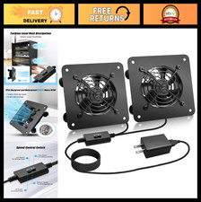 80mm USB Cabinet Cooling Fan Kit with Speed Control for AV Equipment - 2 Fans