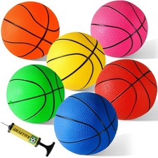 5 Inch Mini Basketball, 6 PCS Small Basketballs with Pump