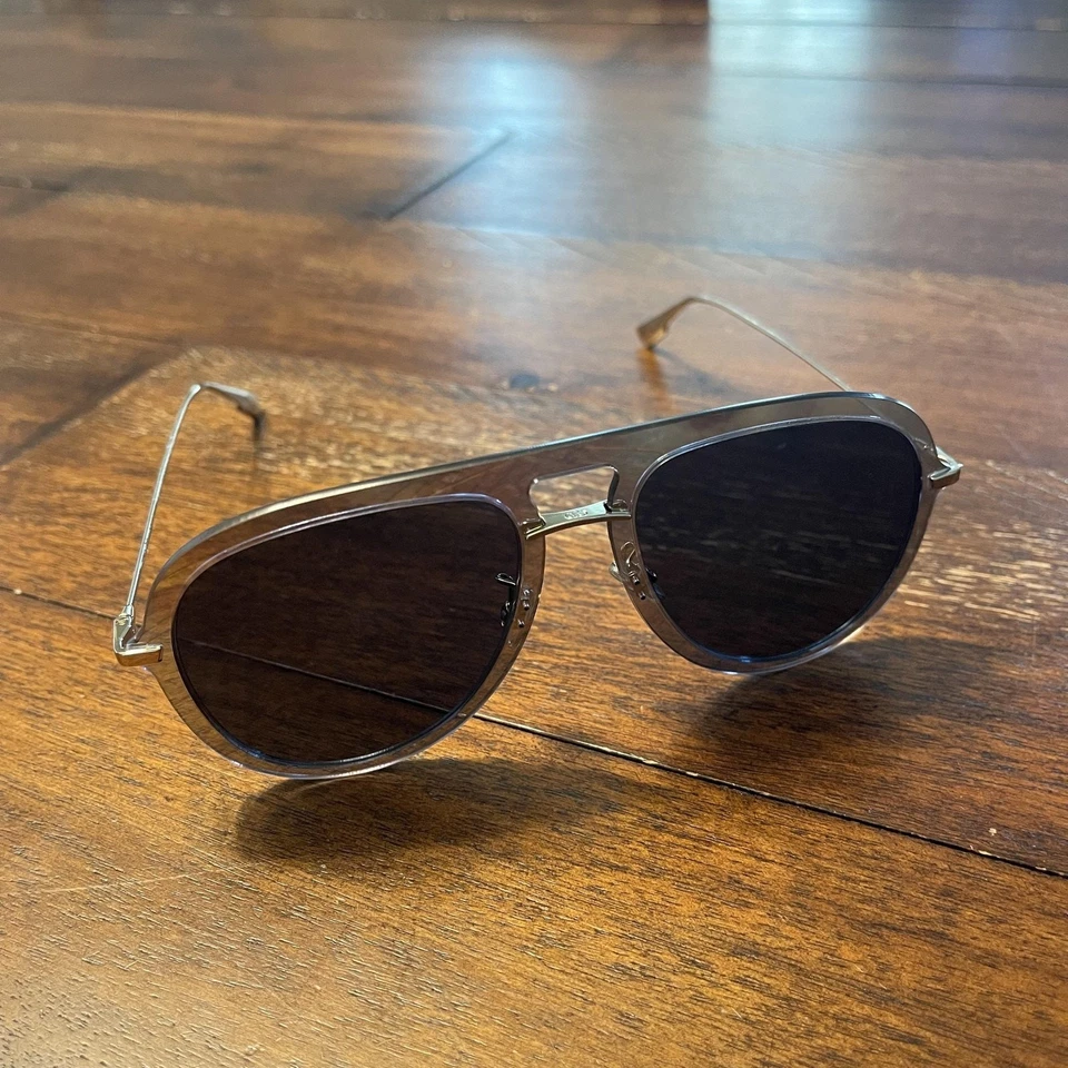 Christian Dior Aviator Sunglasses Mens Made Italy LKS A9 57mm Brown Gold - Image 2 of 4