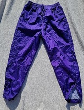 Bold Spirit Vintage Medium Windbreaker Pants Purple Zip Leg Women's