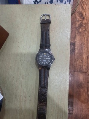 Timex Expedition Indiglo WR 50M Men's Watch Brown Leather Strap Quartz